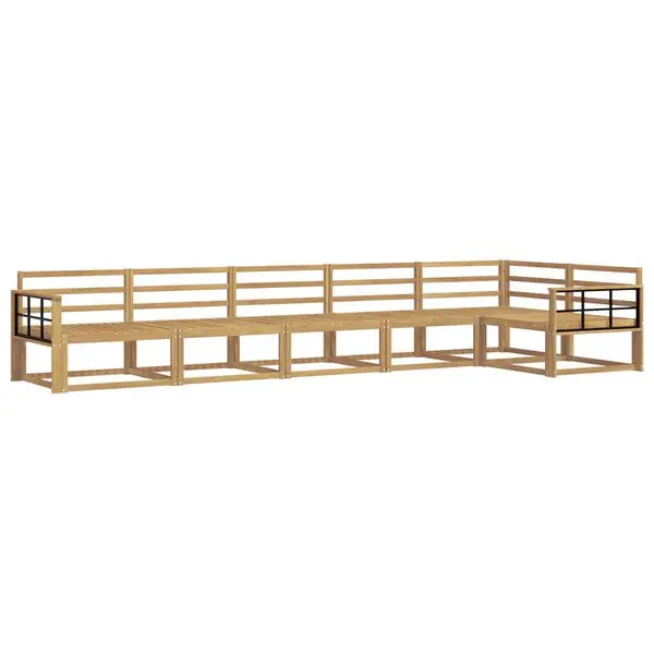 vidaXL Utomhussoffset 6 pcs Vit 406 x 168,5 x 73 cm Massivt Akaciaträ Säker betalning