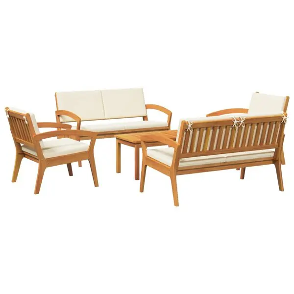 Begränsad tid vidaXL Bistroset med kudde 5 pcs Brun Polyester