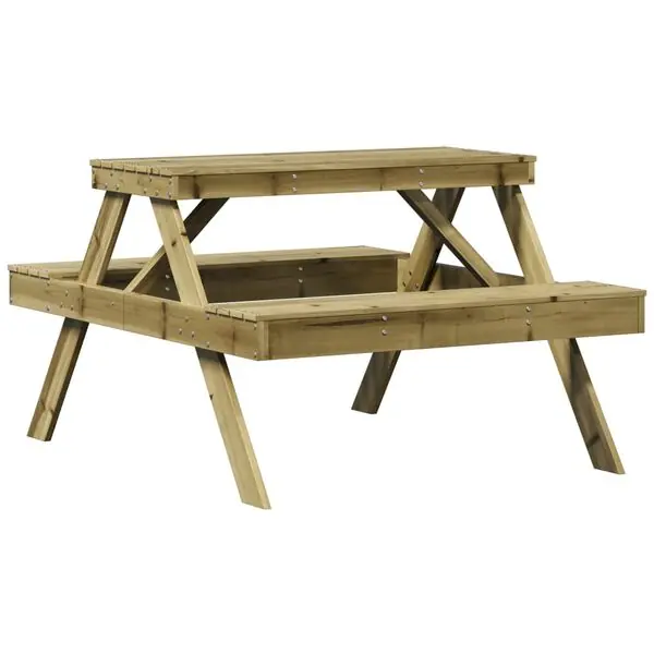Endast idag vidaXL Picknickbord 105x134x75 cm impregnerad furu