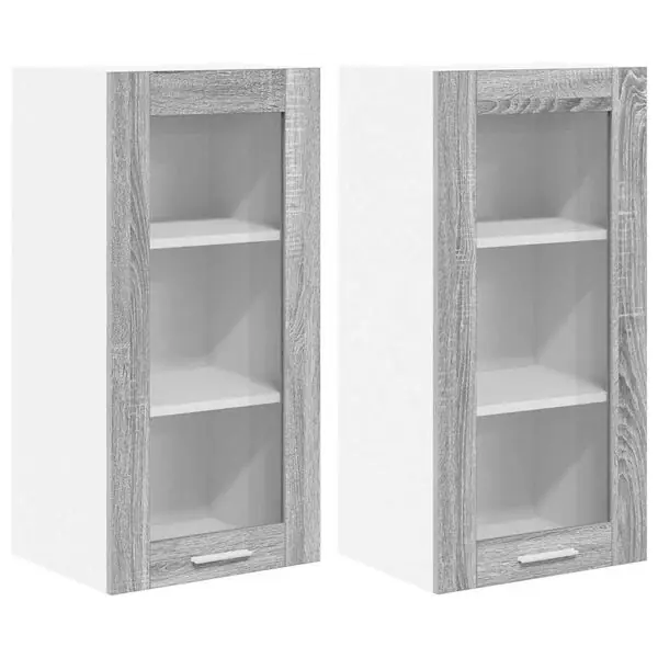 vidaXL Hängande skåp 2 pcs Grå Sonoma 40 x 31 x 80 cm Konstruerat trä Erbjudandepris