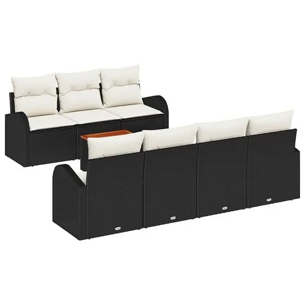 Beställ nu vidaXL Trädgårdsoffset med lagring 8 pcs Svart och kräm konstrotting