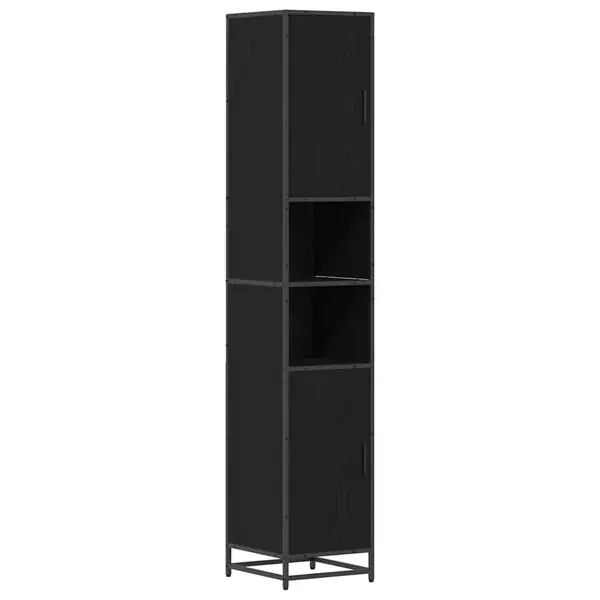 Nyhet vidaXL Badrumsmöbelset Svart Ek 35 x 37,5 x 188,5 cm Konstruerat trä