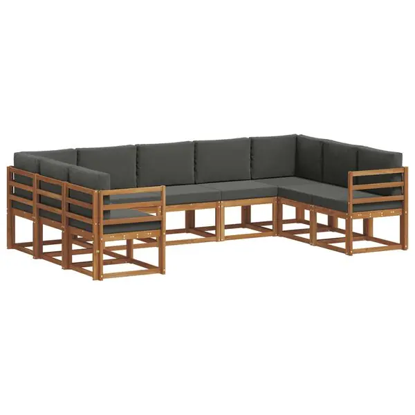vidaXL Utomhussoffset med kudde 9 pcs Naturlig och Antracit Endast denna vecka