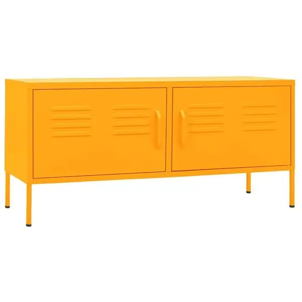 vidaXL Tv-bänk senapsgul 105x35x50 cm stål Fri frakt