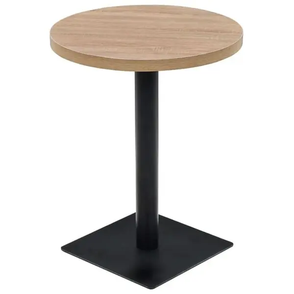 vidaXL Bistrobord MDF och stål rund 60x75 cm ekfärgad Expressleverans