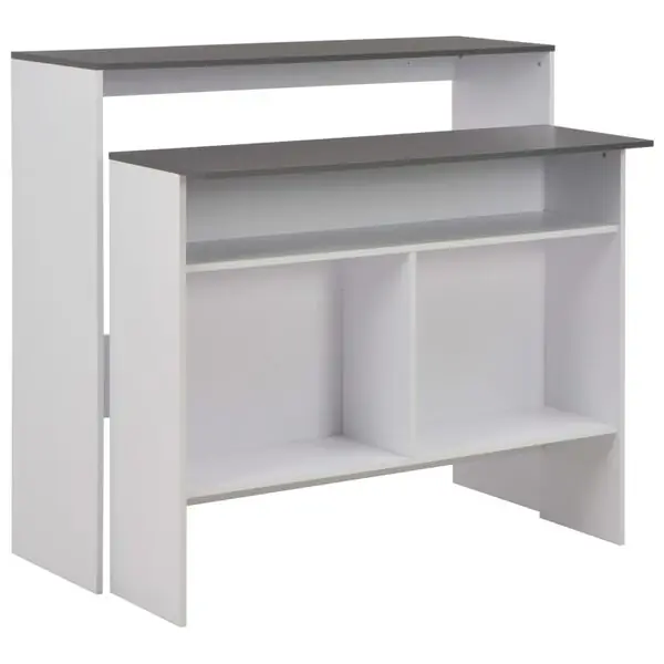 Kundfavorit vidaXL Barbord med 2 bordsskivor vit och grå 130x40x120 cm