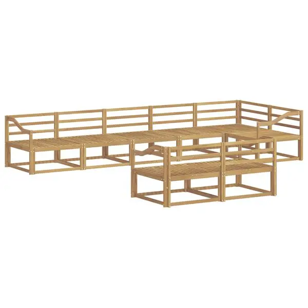 vidaXL Utomhussoffset 8 pcs Vit 404 x 166,5 x 73 cm Massivt Akaciaträ Lågt pris