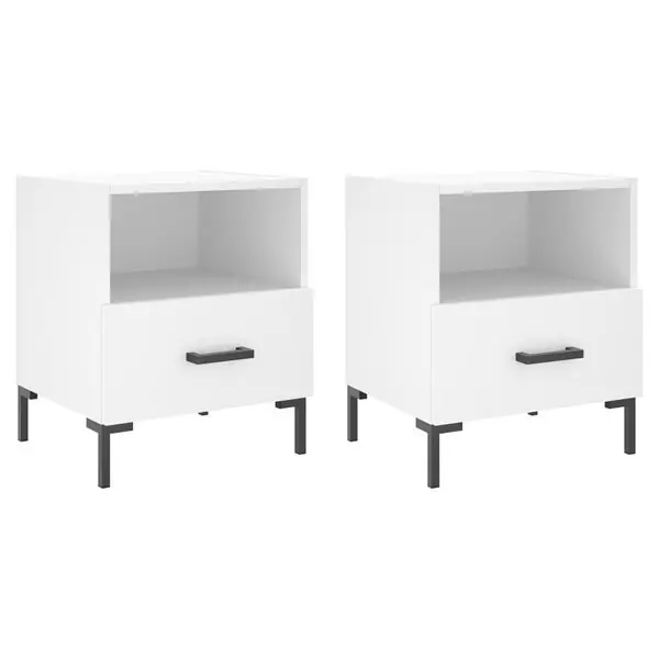 vidaXL Sängbord 2 st vit 40x35x47,5 cm konstruerat trä Bästa pris