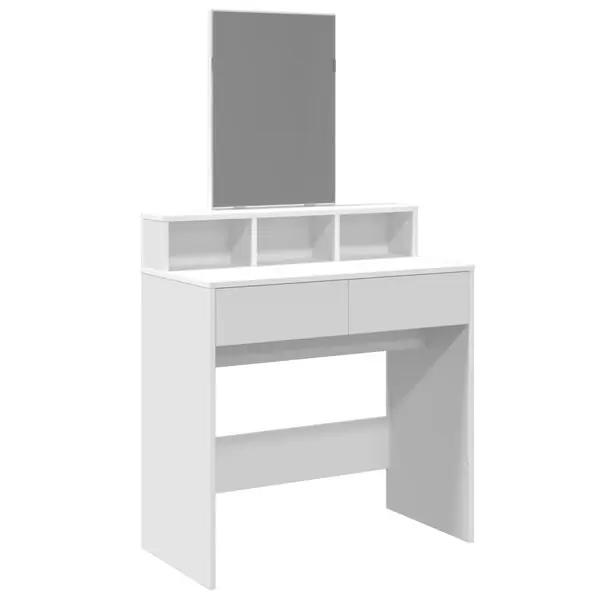 Lågt pris vidaXL Sminkbord med spegel vit 80x41x144,5 cm