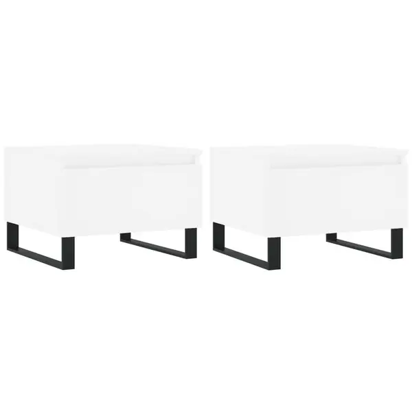 Rabatt vidaXL Soffbord 2 st vit 50x46x35 cm konstruerat trä