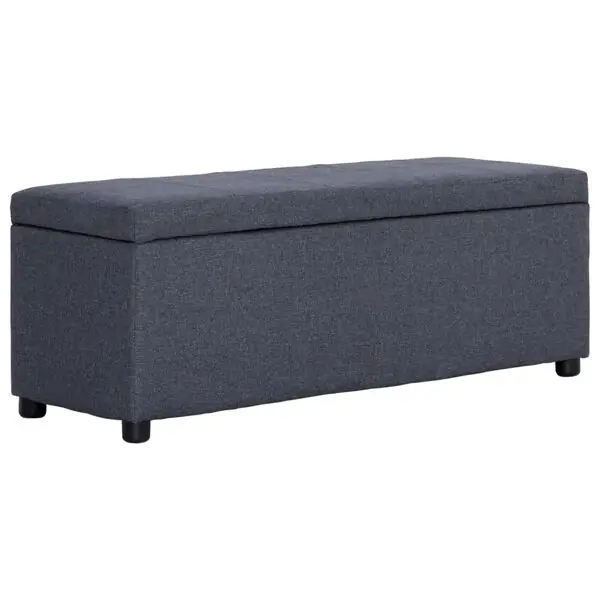 Beställ nu vidaXL Bänk med förvaringsutrymme 116 cm mörkgrå polyester