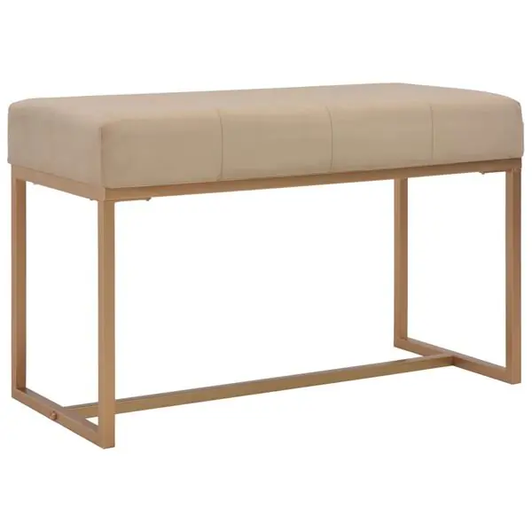 vidaXL Bänk 80 cm beige sammet Begränsat erbjudande