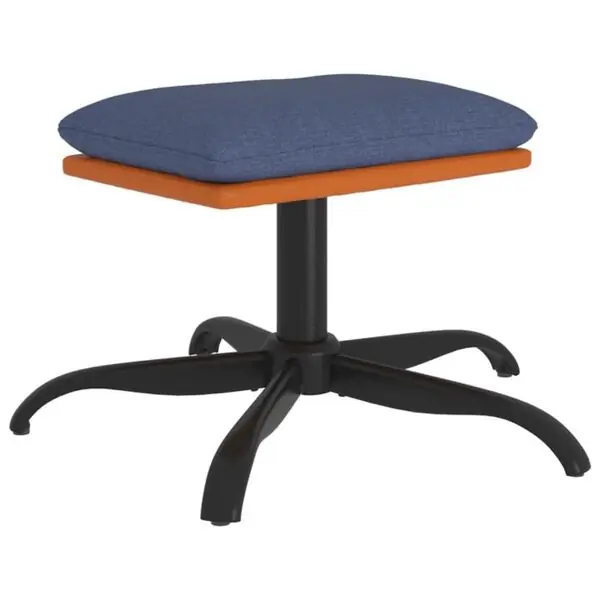 vidaXL Fotpall blå 60x60x36 cm tyg och konstläder Expressleverans