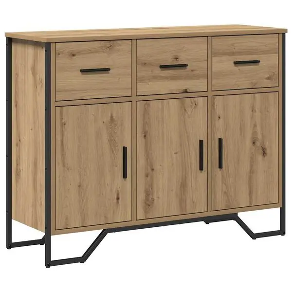 vidaXL Sideboard med låda Artisan Ek 97 x 32,5 x 74,5 cm Fynd