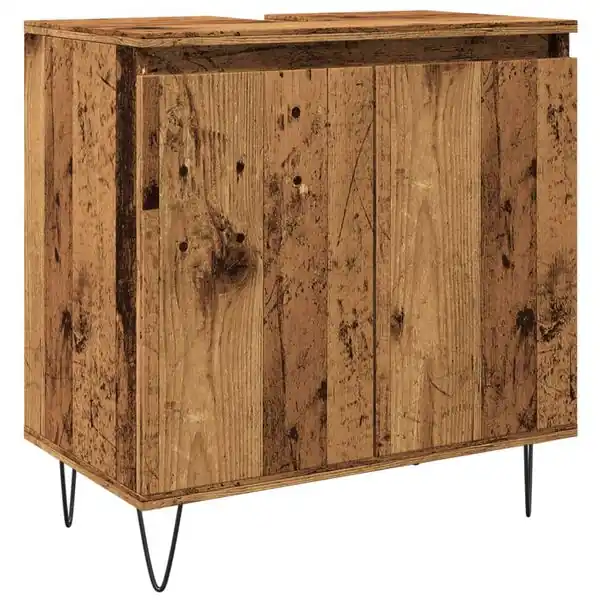 vidaXL Badrumsskåp åldrat trä 58x33x60 cm konstruerat trä Outlet