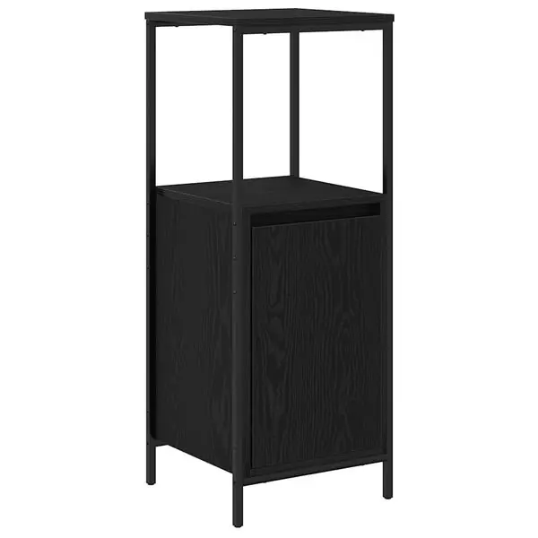 Kampanjpris vidaXL Badrumsskåp med hyllor svart ek 36x35x95 cm