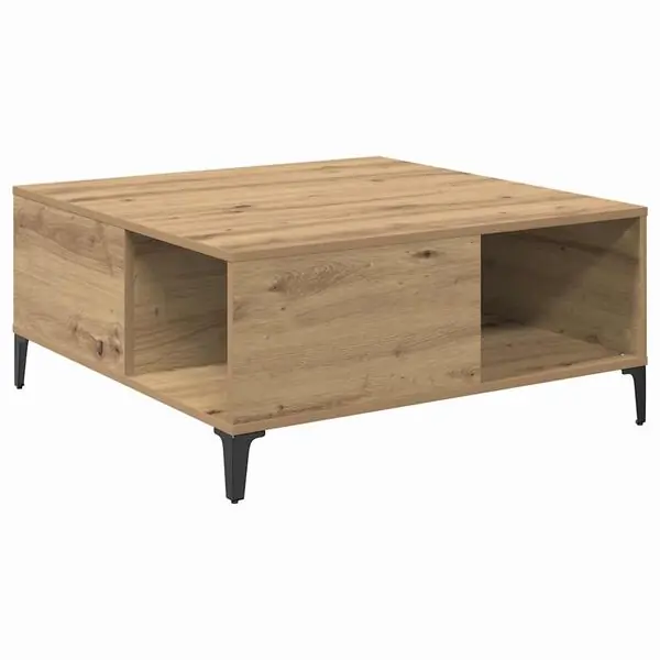 Snabb frakt vidaXL Kaffeebord Artisan Ek 80 x 80 x 36,5 cm Konstruerat trä
