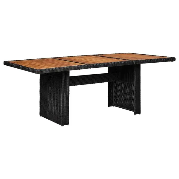 Billigare vidaXL Trädgårdsbord svart 200x100x74 cm konstrotting