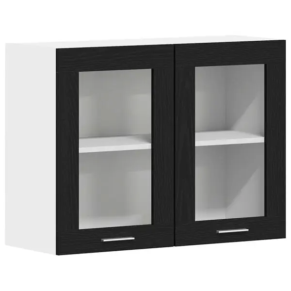 Fynd vidaXL Hängande skåp Lyon Svart Ek 80 x 31 x 60 cm Konstruerat trä