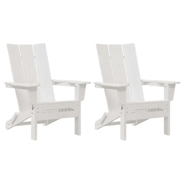 vidaXL Trädgård Stol 2 pcs Vit 80,5 x 74,5 x 92 cm polyeten Snabb frakt
