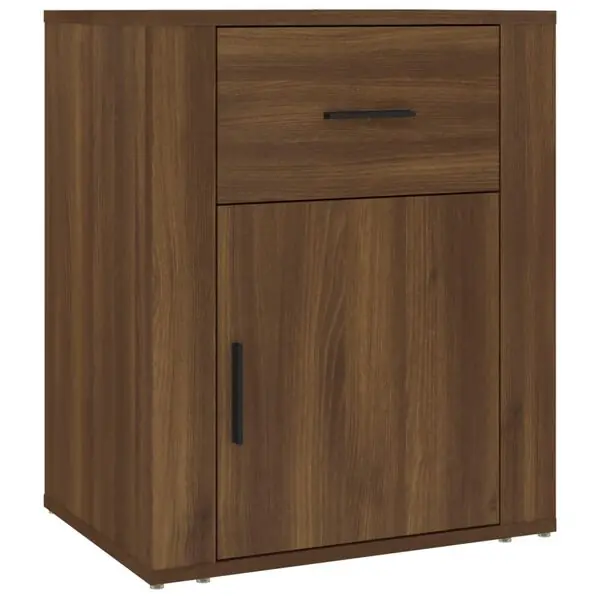 vidaXL Sängbord Brun ek 50x36x60 cm konstruerat trä Begränsat antal