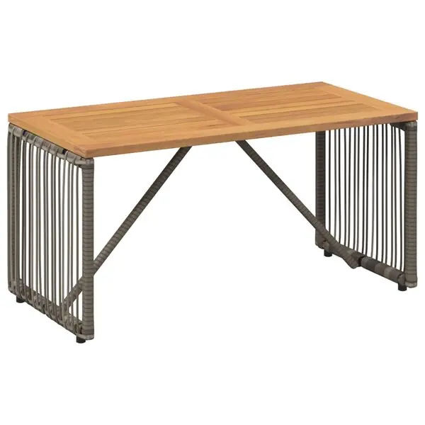 I lager vidaXL Utomhusbord Grå och Brun 80 x 40 x 40 cm konstrotting