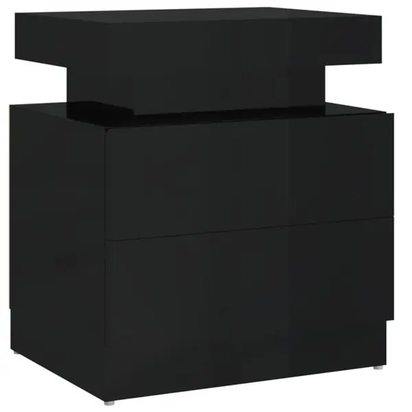 Säker betalning vidaXL Sängbord svart högglans 45x35x52 cm konstruerat trä