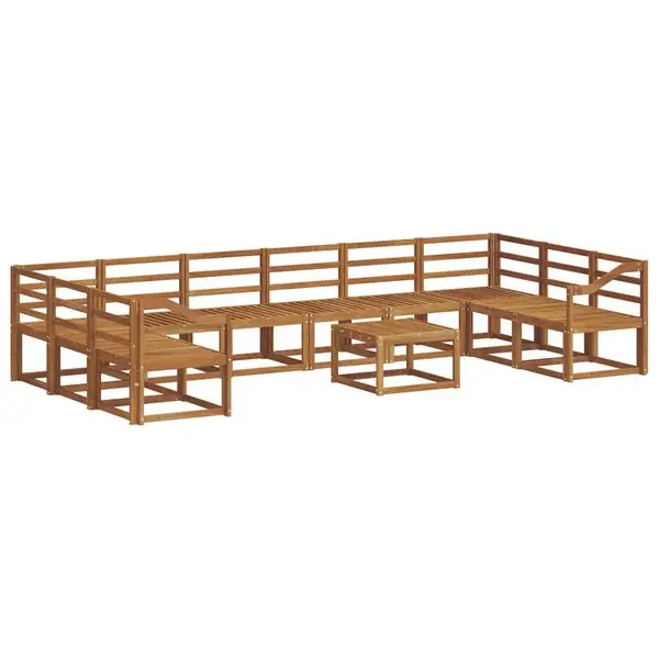 vidaXL Utomhussoffset 11 pcs Naturfärg Massivt Akaciaträ Nedsatt pris