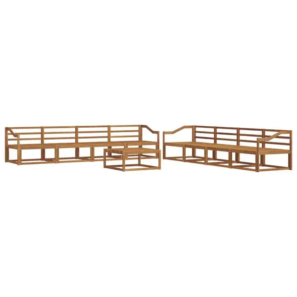 vidaXL Utomhussoffset 9 pcs Naturfärg Massivt Akaciaträ Premium