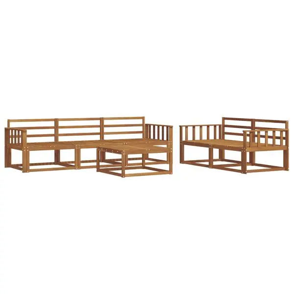 vidaXL Utomhussoffset 6 pcs Naturfärg Massivt Akaciaträ Endast denna vecka