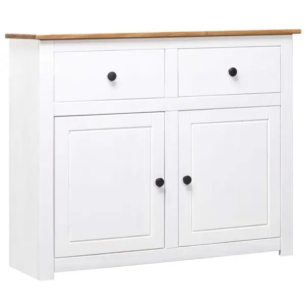 Handla nu vidaXL Skänk vit 93x40x80 cm massiv furu panama