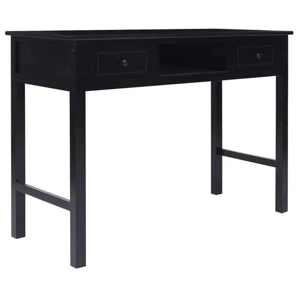 Populär vidaXL Skrivbord svart 108x45x76 cm massivt kejsarträ