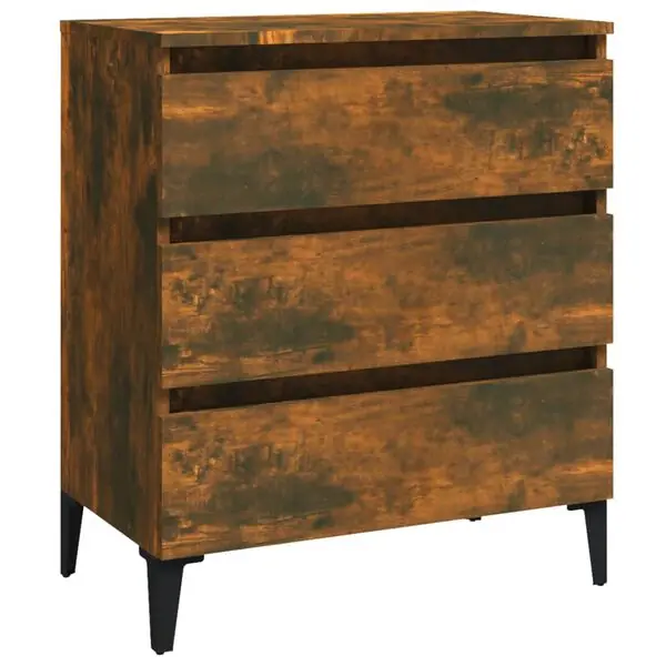 Snabb frakt vidaXL Byrå rökfärgad ek 60x35x69 cm konstruerat trä