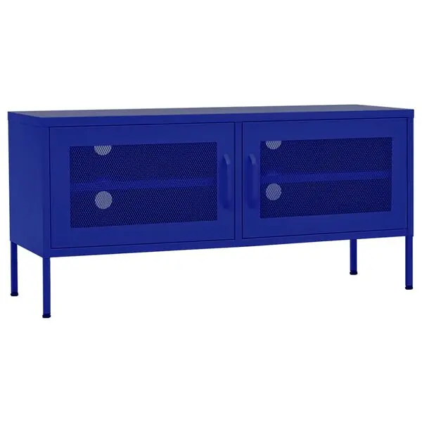 vidaXL Tv-bänk marinblå 105x35x50 cm stål Utförsäljning