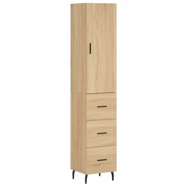 vidaXL Högskåp sonoma-ek34,5x34x180 cm konstruerat trä Erbjudandepris