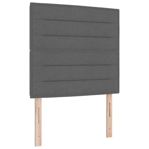 Billigare vidaXL Bäddfjäder med madrass med led Mörkgrå 90 x 190 cm tyg