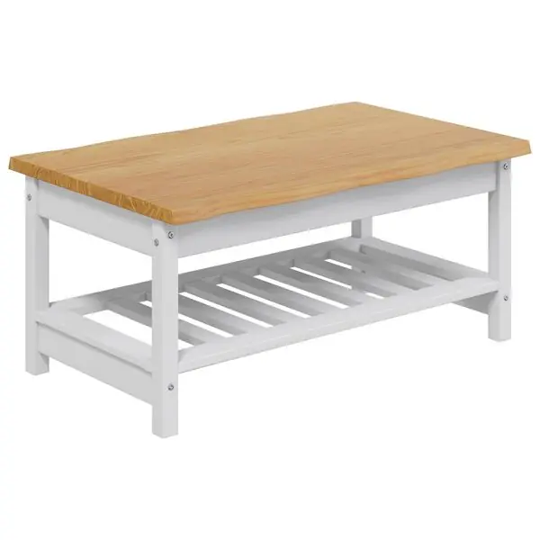 VidaXL Kaffeebord EKAI Vit 100 x 60 x 45,5 cm Massiv furu Rabatter