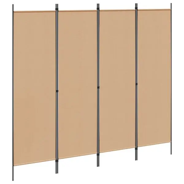 vidaXL 4-panelig rumsavskiljare Beige 200 x 180 cm Tyg Extra rabatt