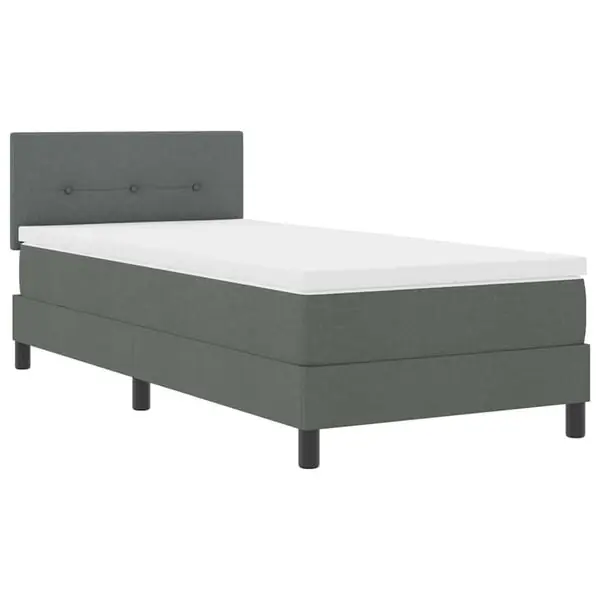 Begränsat antal vidaXL Bäddfjäder med madrass med led Mörkgrå 90 x 200 cm tyg
