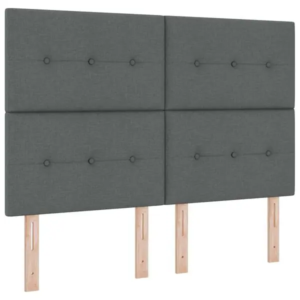 Erbjudandepris vidaXL LED Box Säng med madrass Mörkgrå 140 x 200 cm tyg