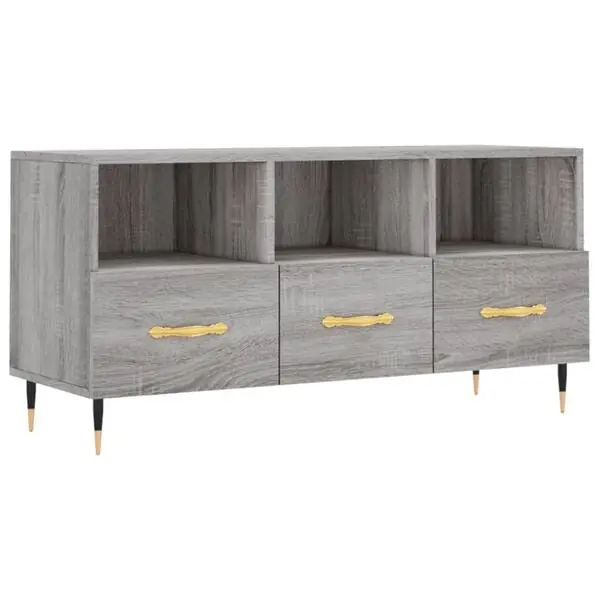 vidaXL Tv-bänk grå sonoma 102x36x50 cm konstruerat trä Snabb frakt