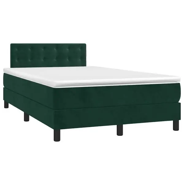 Fynd vidaXL Ramsäng med madrass mörkgrön 120x190 cm sammet
