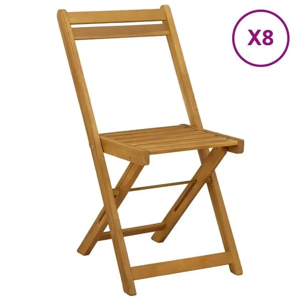 vidaXL Utemöbler Bistro Stolar 8 pcs Naturlig 40 x 53 x 80 cm Utförsäljning