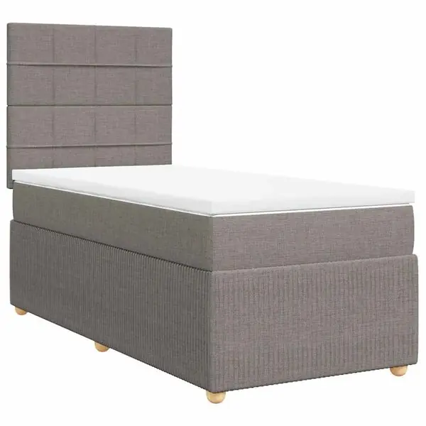 vidaXL Ramsäng med madrass taupe 80x200 cm tyg Utförsäljning