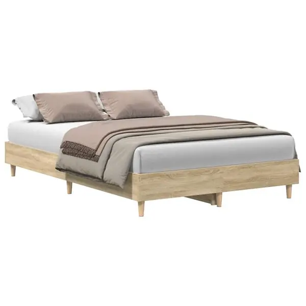 Populär vidaXL Sängram utan madrass Sonoma ek 120x190 cm konstruerat trä