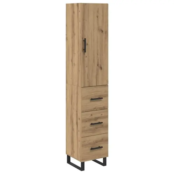 vidaXL Skåp med låda Artisan Ek 34,5 x 34 x 180 cm Konstruerat trä Erbjudandepris