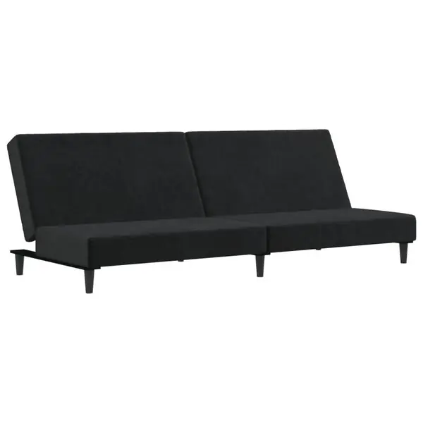 Beställ nu vidaXL Bäddsoffa 2-sits svart sammet