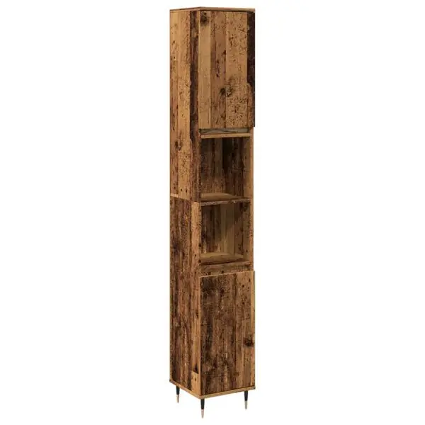vidaXL Badrumsskåp åldrat trä 30x30x190 cm konstruerat trä Outlet