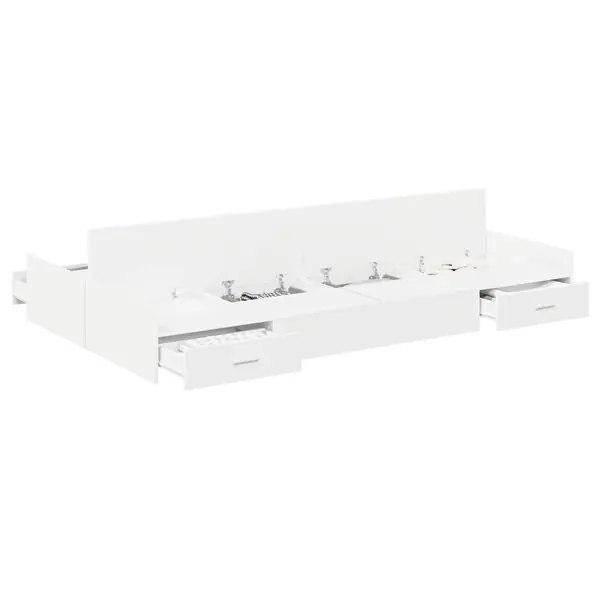 vidaXL Förvaringssängram med låda Vit 120 x 190 cm Konstruerat trä Outlet