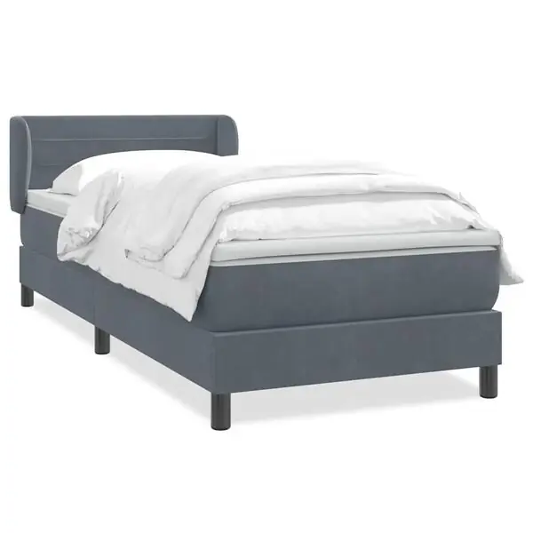 vidaXL Ramsäng med madrass mörkgrå 80x210 cm sammet Fri frakt